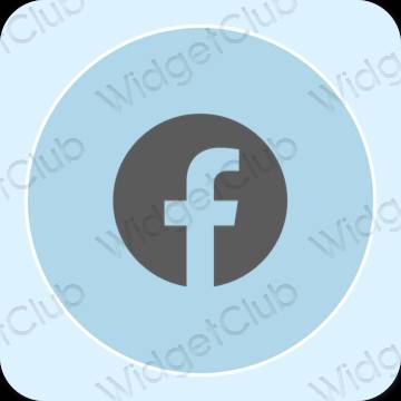 Ästhetisch pastellblau Facebook App-Symbole