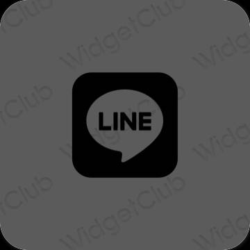 Естетски сива LINE иконе апликација