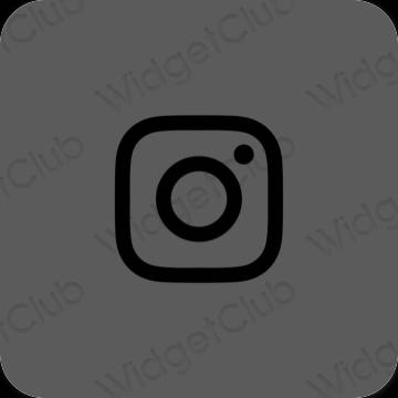 Estetické sivá Instagram ikony aplikácií