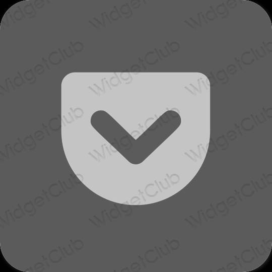 Естетичен сиво Pocket икони на приложения