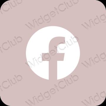 Естетичен пастелно розово Facebook икони на приложения