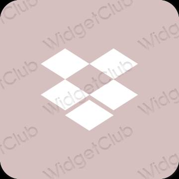 Aesthetic pastel pink Dropbox app icons