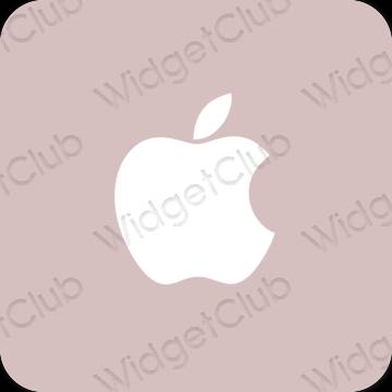جمالي الوردي الباستيل Apple Store أيقونات التطبيق