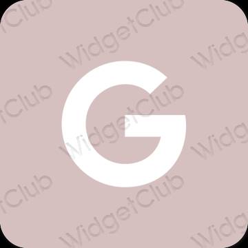 Ესთეტიური პასტელი ვარდისფერი Google აპლიკაციის ხატები