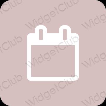 Естетичен розово Calendar икони на приложения