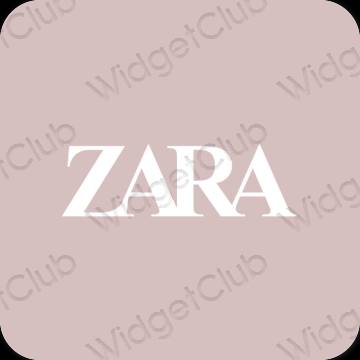 Estetinis pastelinė rožinė ZARA programėlių piktogramos