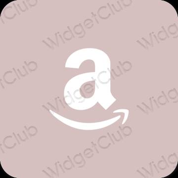 Estetik merah jambu pastel Amazon ikon aplikasi