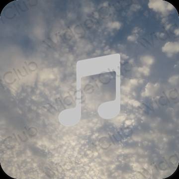Estetik gri Apple Music uygulama simgeleri