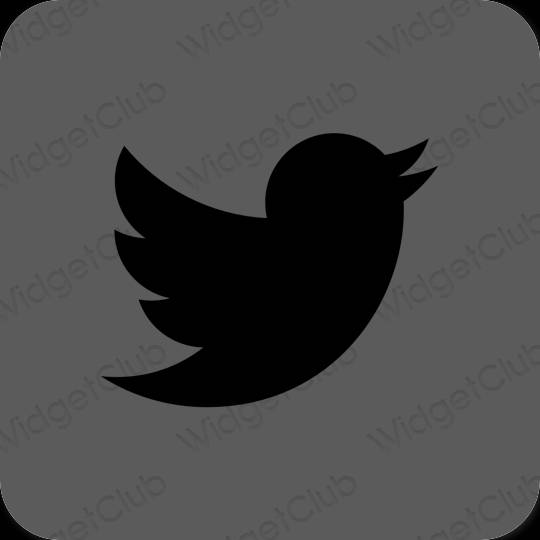 Estetyka szary Twitter ikony aplikacji