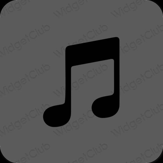 Estético gris Music iconos de aplicaciones