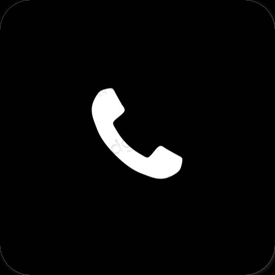 Естетски црн Phone иконе апликација