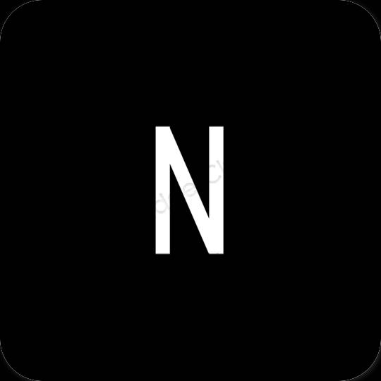 Estetsko Črna Netflix ikone aplikacij