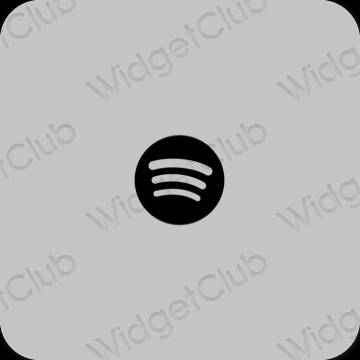 Естетски сива Spotify иконе апликација