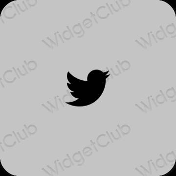 Estetico grigio Twitter icone dell'app