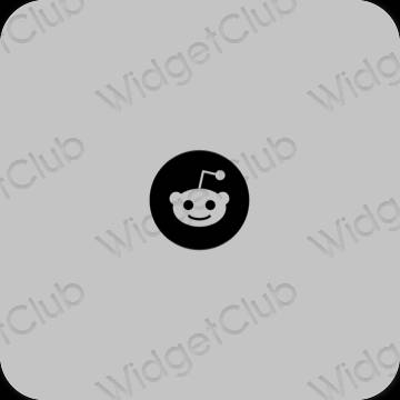 Естетичен сиво Reddit икони на приложения