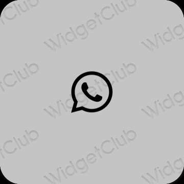 Estético cinzento WhatsApp ícones de aplicativos