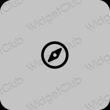 Estetski siva Safari ikone aplikacija