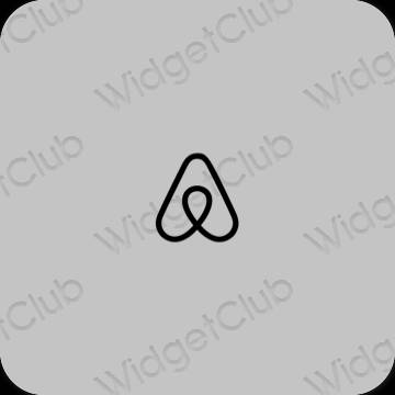 Estetický šedá Airbnb ikony aplikací