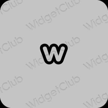 Estetické sivá Weebly ikony aplikácií