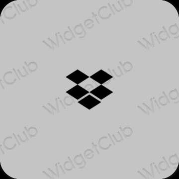 Естетичен сиво Dropbox икони на приложения