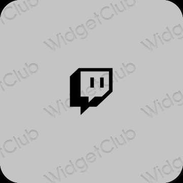 Estetis Abu-abu Twitch ikon aplikasi