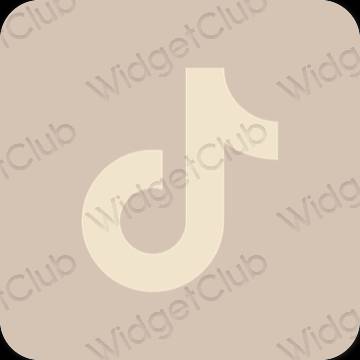 Estetický béžový TikTok ikony aplikací