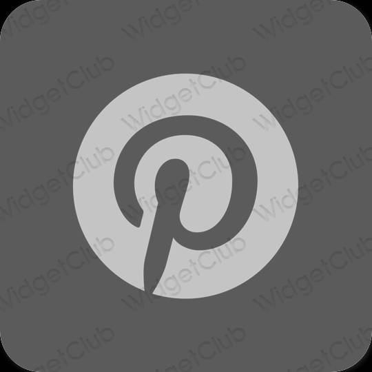 Естетичен сиво Pinterest икони на приложения
