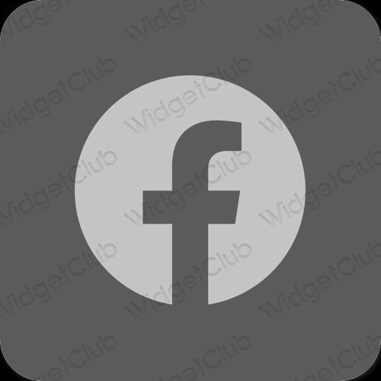 Estetisk grå Facebook app ikoner