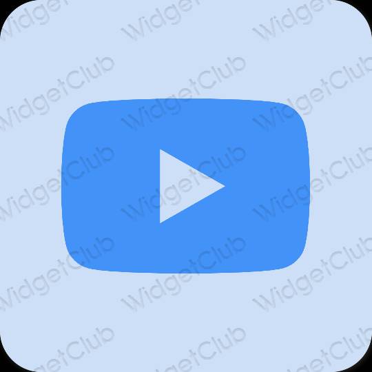 Æstetisk pastel blå Youtube app ikoner