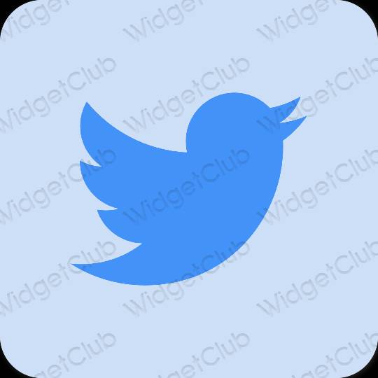 Thẩm mỹ màu xanh pastel Twitter biểu tượng ứng dụng