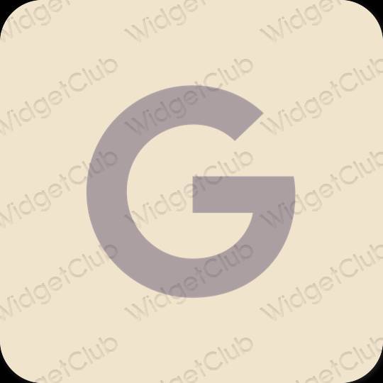 جمالي اللون البيج Google أيقونات التطبيق
