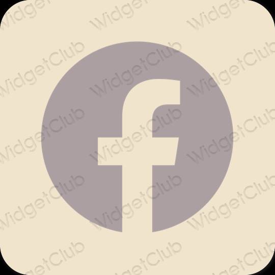Esthétique beige Facebook icônes d'application