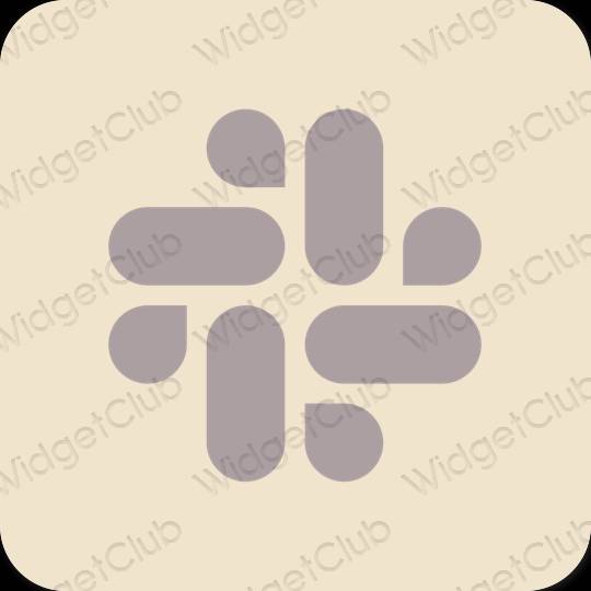 Estético beige Slack iconos de aplicaciones