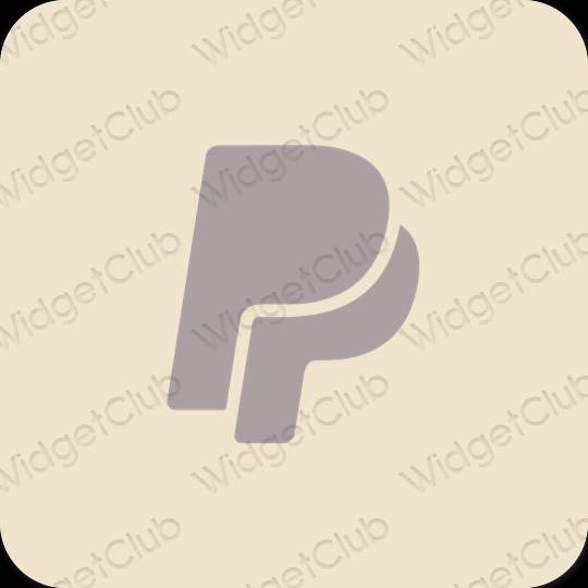 Estetyka beżowy Paypal ikony aplikacji