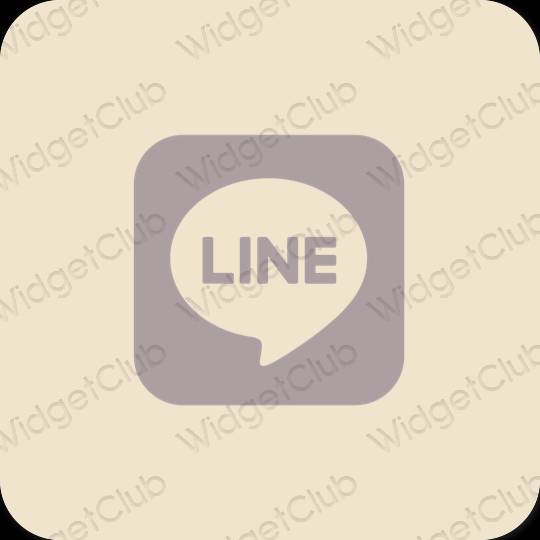 Æstetisk beige LINE app ikoner