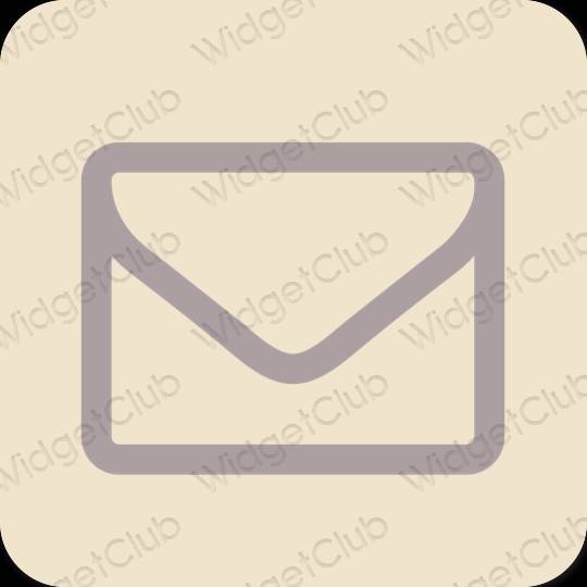 Естетичен бежово Mail икони на приложения