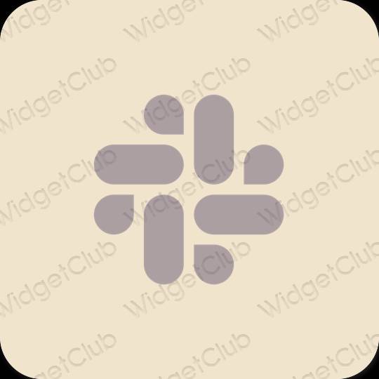 Estético bege Slack ícones de aplicativos
