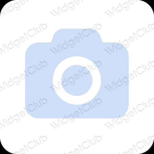 Estetický pastelově modrá Camera ikony aplikací