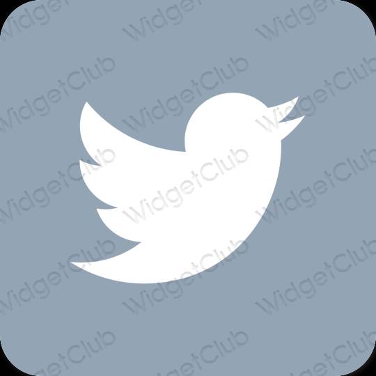 Esztétika pasztell kék Twitter alkalmazás ikonok