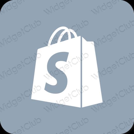 Estetyka pastelowy niebieski Shopify ikony aplikacji