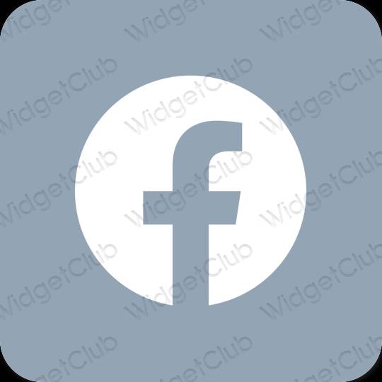Esteetiline pastelne sinine Facebook rakenduste ikoonid