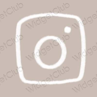 Estetické béžová Instagram ikony aplikácií