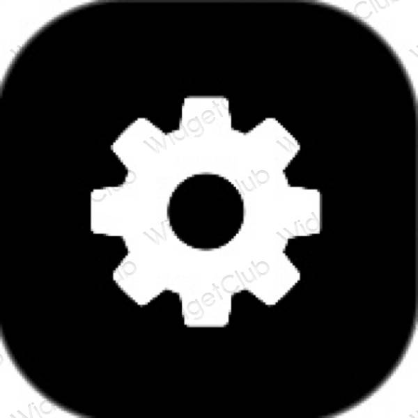 Ästhetisch Schwarz Settings App-Symbole