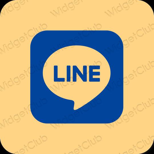 Esthétique orange LINE icônes d'application