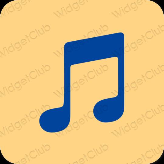 Estetik oren Apple Music ikon aplikasi