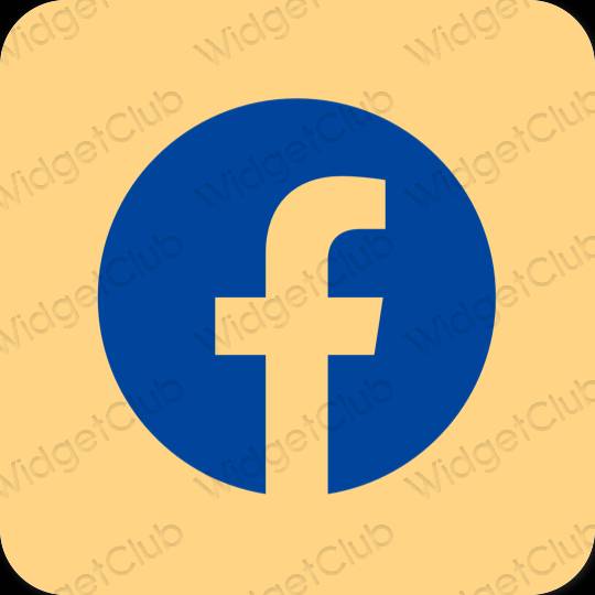 Aesthetic orange Facebook app icons