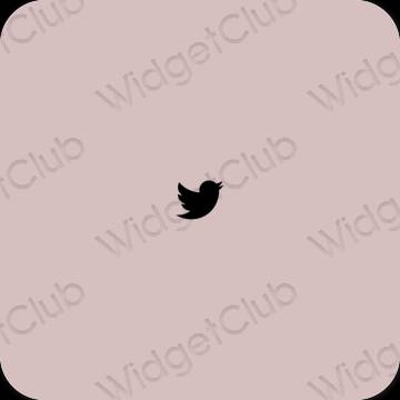 Estetické pastelovo ružová Twitter ikony aplikácií