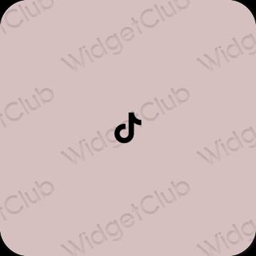Estetisk pastell rosa TikTok app ikoner