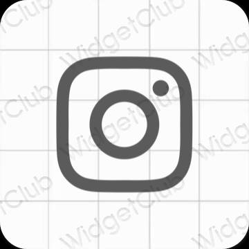 Estético gris Instagram iconos de aplicaciones