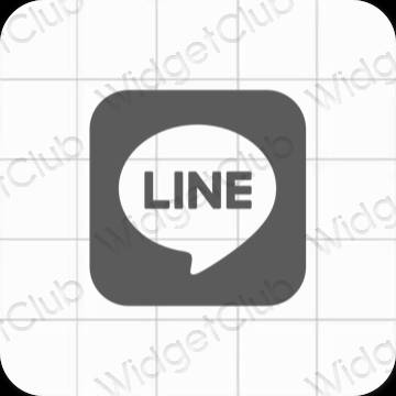 Estético gris LINE iconos de aplicaciones